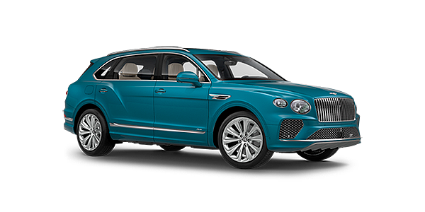 Bentley Cape Town Bentley Bentayga EWB Azure front side angled view in Topaz blue coloured exterior. 