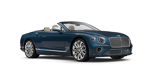 Bentley Cape Town Bentley GTC Mulliner convertible in Light Windsor Blue paint front 34